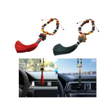Maxbell Car Hanging Decoration Wood Car Rearview Mirror Charm Pendant for Party Red