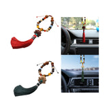 Maxbell Car Hanging Decoration Wood Car Rearview Mirror Charm Pendant for Party Red