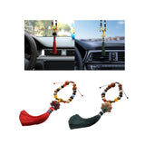 Maxbell Car Hanging Decoration Wood Car Rearview Mirror Charm Pendant for Party Red