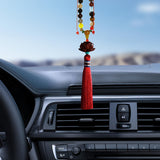 Maxbell Car Hanging Decoration Wood Car Rearview Mirror Charm Pendant for Party Red