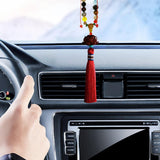 Maxbell Car Hanging Decoration Wood Car Rearview Mirror Charm Pendant for Party Red