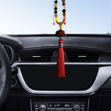Maxbell Car Hanging Decoration Wood Car Rearview Mirror Charm Pendant for Party Red