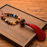 Maxbell Car Hanging Decoration Wood Car Rearview Mirror Charm Pendant for Party Red