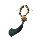 Maxbell Car Hanging Decoration Wood Car Rearview Mirror Charm Pendant for Party Green