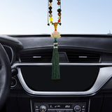 Maxbell Car Hanging Decoration Wood Car Rearview Mirror Charm Pendant for Party Green