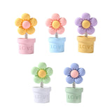 Maxbell Car Statue Gift Desktop Flower Sculpture for Dashboard Office Bookshelf Pink