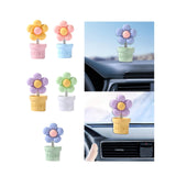 Maxbell Car Statue Gift Desktop Flower Sculpture for Dashboard Office Bookshelf Pink