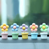 Maxbell Car Statue Gift Desktop Flower Sculpture for Dashboard Office Bookshelf Pink