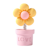 Maxbell Car Statue Gift Desktop Flower Sculpture for Dashboard Office Bookshelf Pink