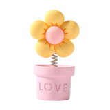 Maxbell Car Statue Gift Desktop Flower Sculpture for Dashboard Office Bookshelf Pink