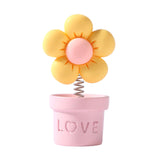 Maxbell Car Statue Gift Desktop Flower Sculpture for Dashboard Office Bookshelf Pink