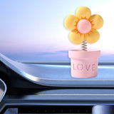 Maxbell Car Statue Gift Desktop Flower Sculpture for Dashboard Office Bookshelf Pink