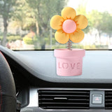 Maxbell Car Statue Gift Desktop Flower Sculpture for Dashboard Office Bookshelf Pink