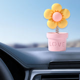 Maxbell Car Statue Gift Desktop Flower Sculpture for Dashboard Office Bookshelf Pink