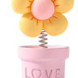 Maxbell Car Statue Gift Desktop Flower Sculpture for Dashboard Office Bookshelf Pink