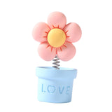 Maxbell Car Statue Gift Desktop Flower Sculpture for Dashboard Office Bookshelf Blue