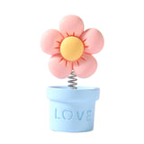 Maxbell Car Statue Gift Desktop Flower Sculpture for Dashboard Office Bookshelf Blue