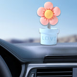 Maxbell Car Statue Gift Desktop Flower Sculpture for Dashboard Office Bookshelf Blue