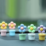 Maxbell Car Statue Gift Desktop Flower Sculpture for Dashboard Office Bookshelf Yellow