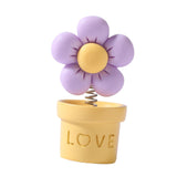 Maxbell Car Statue Gift Desktop Flower Sculpture for Dashboard Office Bookshelf Yellow