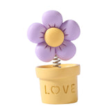 Maxbell Car Statue Gift Desktop Flower Sculpture for Dashboard Office Bookshelf Yellow