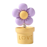 Maxbell Car Statue Gift Desktop Flower Sculpture for Dashboard Office Bookshelf Yellow