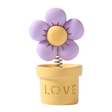 Maxbell Car Statue Gift Desktop Flower Sculpture for Dashboard Office Bookshelf Yellow