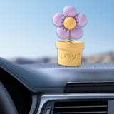 Maxbell Car Statue Gift Desktop Flower Sculpture for Dashboard Office Bookshelf Yellow