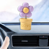 Maxbell Car Statue Gift Desktop Flower Sculpture for Dashboard Office Bookshelf Yellow