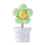 Maxbell Car Statue Gift Desktop Flower Sculpture for Dashboard Office Bookshelf White