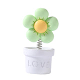 Maxbell Car Statue Gift Desktop Flower Sculpture for Dashboard Office Bookshelf White