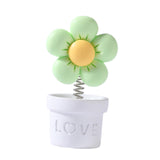 Maxbell Car Statue Gift Desktop Flower Sculpture for Dashboard Office Bookshelf White