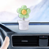 Maxbell Car Statue Gift Desktop Flower Sculpture for Dashboard Office Bookshelf White