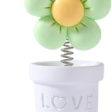 Maxbell Car Statue Gift Desktop Flower Sculpture for Dashboard Office Bookshelf White