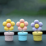 Maxbell Car Statue Gift Desktop Flower Sculpture for Dashboard Office Bookshelf Green