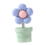 Maxbell Car Statue Gift Desktop Flower Sculpture for Dashboard Office Bookshelf Green