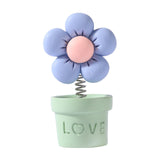 Maxbell Car Statue Gift Desktop Flower Sculpture for Dashboard Office Bookshelf Green