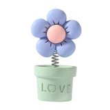 Maxbell Car Statue Gift Desktop Flower Sculpture for Dashboard Office Bookshelf Green