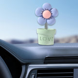Maxbell Car Statue Gift Desktop Flower Sculpture for Dashboard Office Bookshelf Green
