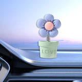 Maxbell Car Statue Gift Desktop Flower Sculpture for Dashboard Office Bookshelf Green