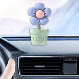 Maxbell Car Statue Gift Desktop Flower Sculpture for Dashboard Office Bookshelf Green