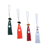 Maxbell Car Rearview Mirror Charm Pendant with Safety Buckle Lotus Car Hanging Decor Dark green