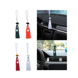 Maxbell Car Rearview Mirror Charm Pendant with Safety Buckle Lotus Car Hanging Decor Dark green