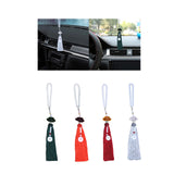 Maxbell Car Rearview Mirror Charm Pendant with Safety Buckle Lotus Car Hanging Decor Dark green