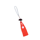 Maxbell Car Rearview Mirror Charm Pendant with Safety Buckle Lotus Car Hanging Decor Big red