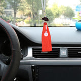 Maxbell Car Rearview Mirror Charm Pendant with Safety Buckle Lotus Car Hanging Decor Big red