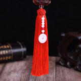 Maxbell Car Rearview Mirror Charm Pendant with Safety Buckle Lotus Car Hanging Decor Big red