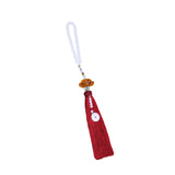 Maxbell Car Rearview Mirror Charm Pendant with Safety Buckle Lotus Car Hanging Decor red