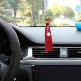 Maxbell Car Rearview Mirror Charm Pendant with Safety Buckle Lotus Car Hanging Decor red