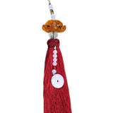 Maxbell Car Rearview Mirror Charm Pendant with Safety Buckle Lotus Car Hanging Decor red